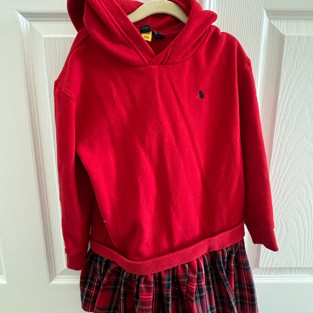 Polo by Ralph Lauren Red Hoodie Dress for Kids